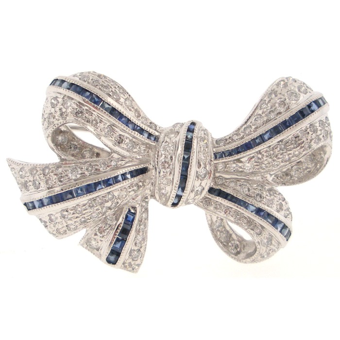 Exquisite Diamond & Sapphire Pin - z445