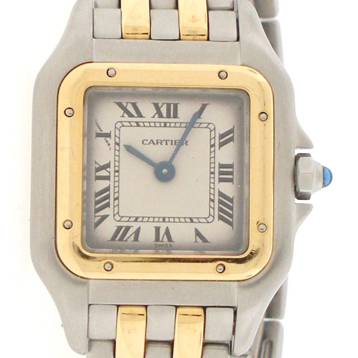 Ladies Cartier Panther 2 Row 18k & SS Watch