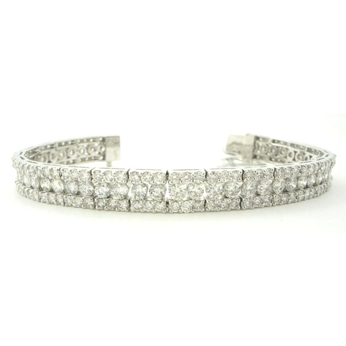 18k White Gold Three Row Diamond Bracelet - z4837/1063