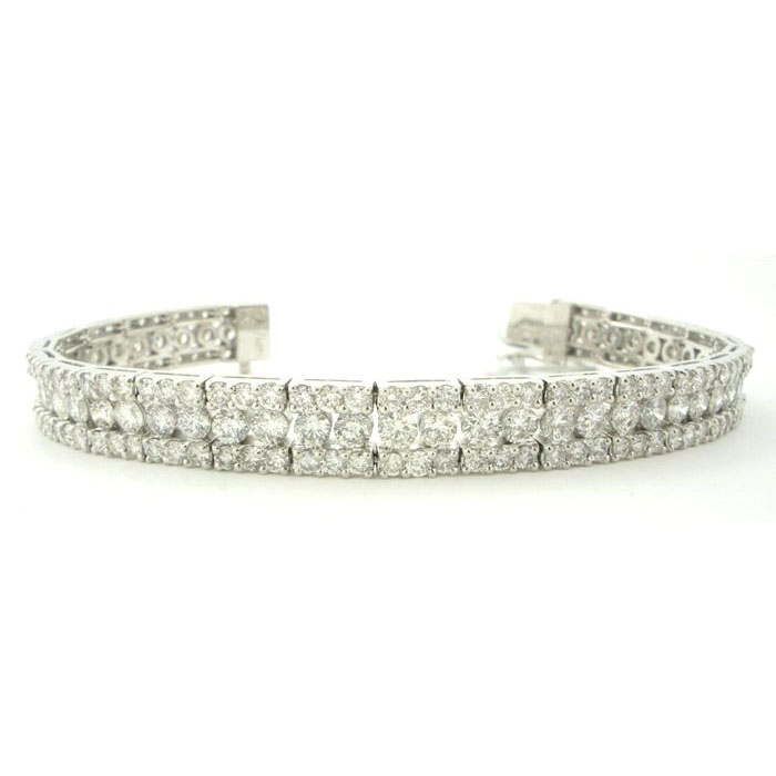 18k White Gold Three Row Diamond Bracelet - z4837/1063 18k White Gold Three Row Diamond Bracelet - z4837/1063