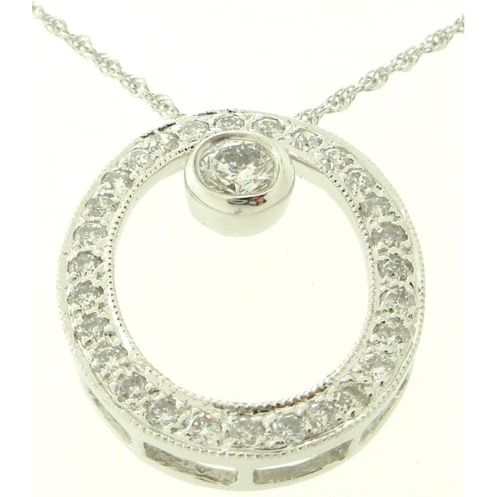 Diamond Oval Circle Pendant - z4181/000132