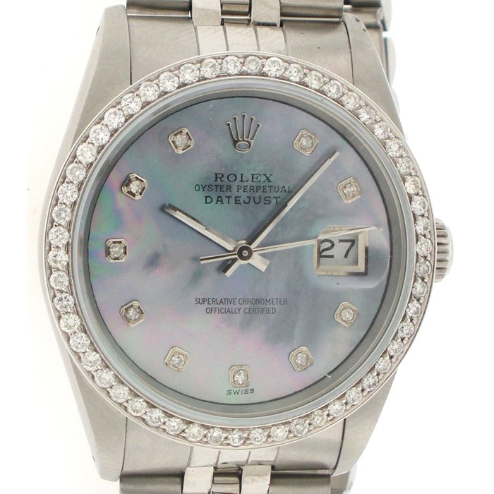 Mens Rolex Oyster Perpetual DateJust Diamond Watch