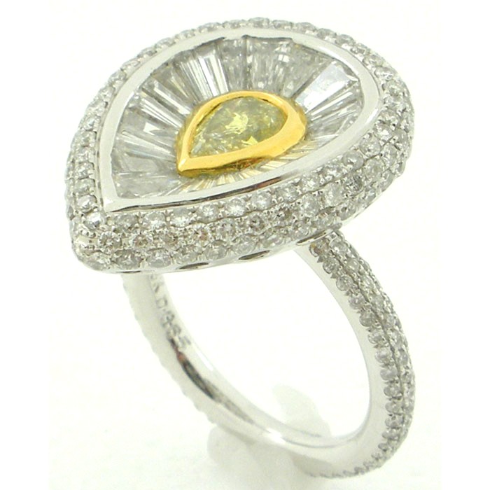 Gorgeous Diamond and Fancy Yellow Diamond Ring - 1357