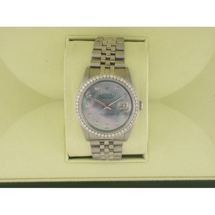 Mens Rolex Oyster Perpetual DateJust Diamond Watch