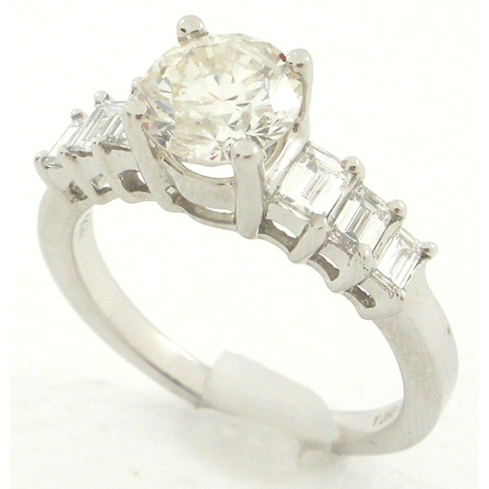 Gorgeous Solitaire Engagement Ring with Accents - 1495