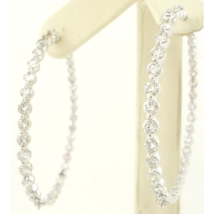 Exquisite Diamond Hoop Earrings - 1520