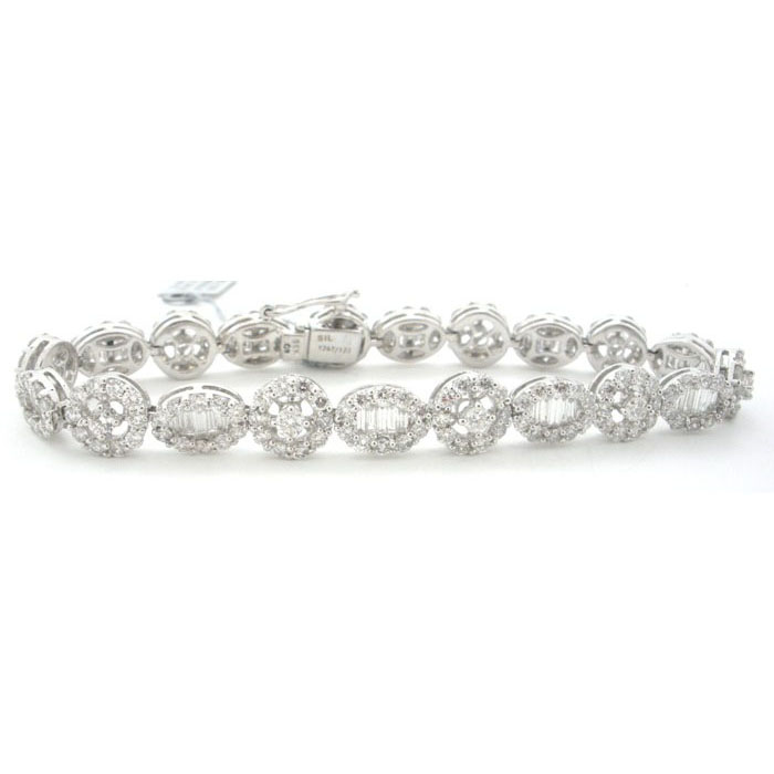Round & Baguett Diamond Bracelet - z5233/1566 Round & Baguett Diamond Bracelet - z5233/1566