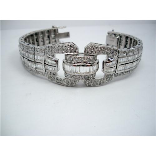 Ladies White gold Deco Style Diamond Bracelet - z1423