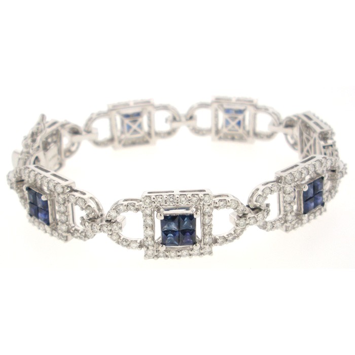 Exquisite Diamond and Sapphire Bracelet - 1793