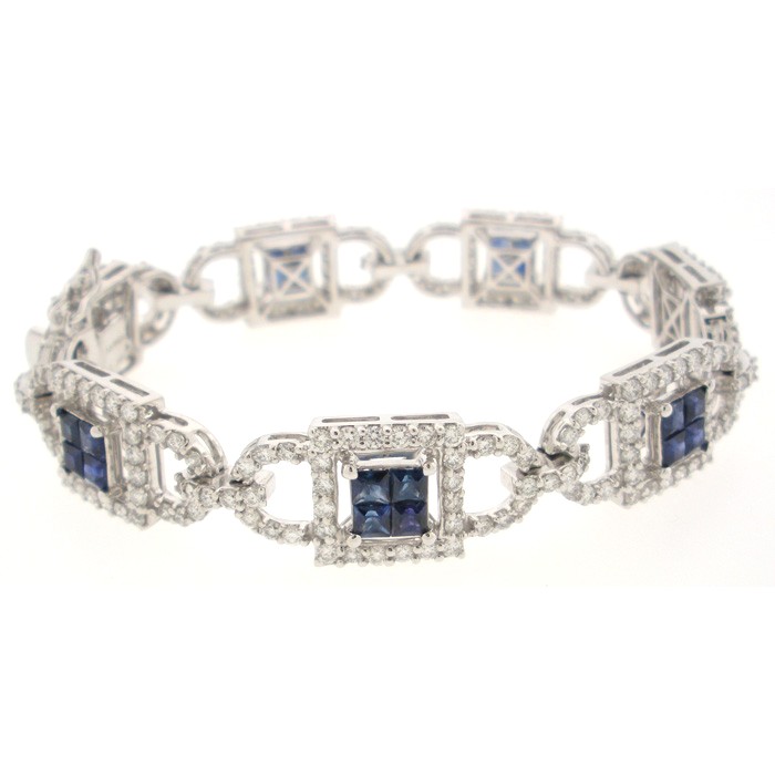 Exquisite Diamond and Sapphire Bracelet - 1793 Exquisite Diamond and Sapphire Bracelet - 1793