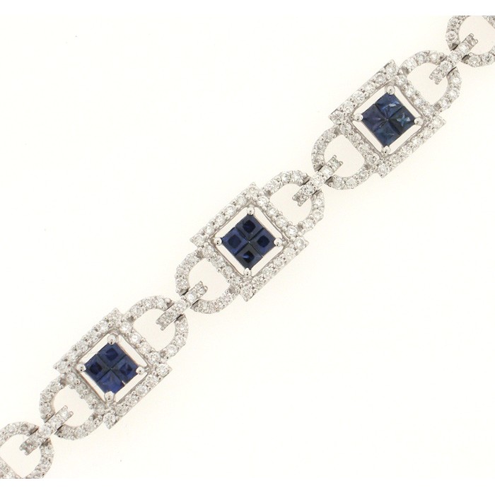 Exquisite Diamond and Sapphire Bracelet - 1793