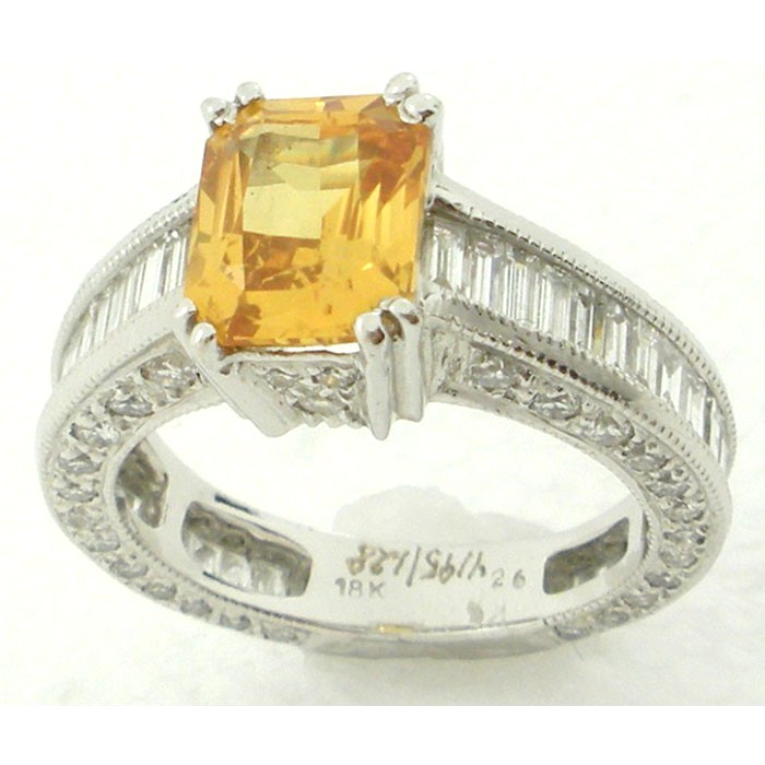 Exquisite Diamond and Yellow Sapphire Ring - 183