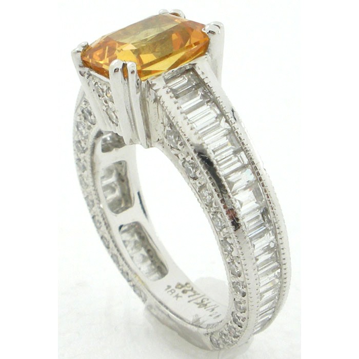 Exquisite Diamond and Yellow Sapphire Ring - 183
