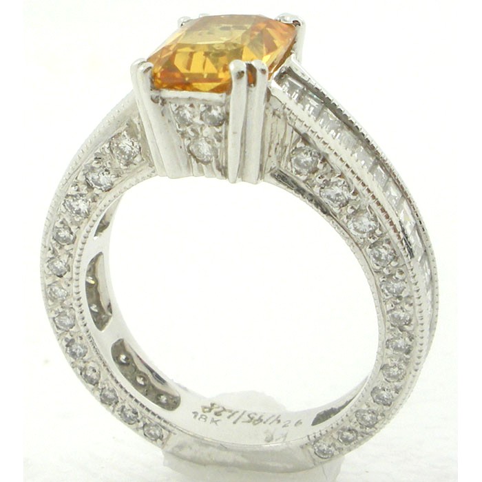 Exquisite Diamond and Yellow Sapphire Ring - 183
