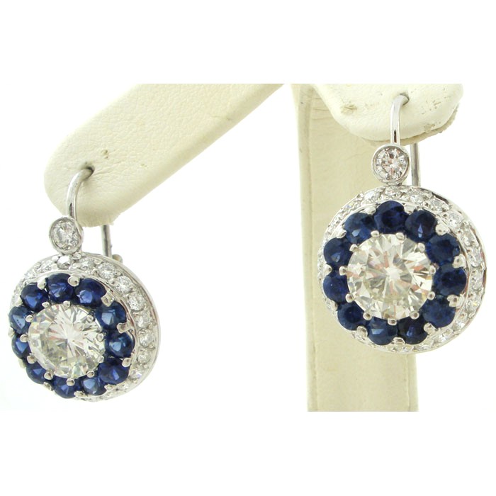 Gorgeous Sapphire and Diamond Earrings - 1877