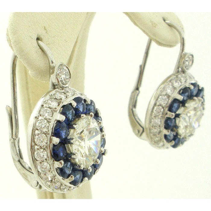 Gorgeous Sapphire and Diamond Earrings - 1877