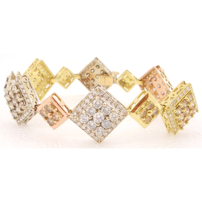 Gorgeous Tri-Color Diamond Bracelet - 2068