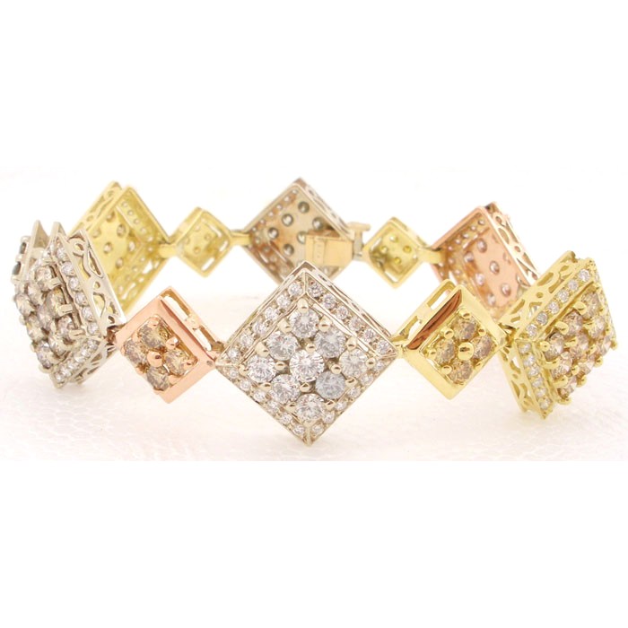 Gorgeous Tri-Color Diamond Bracelet - 2068 Gorgeous Tri-Color Diamond Bracelet - 2068