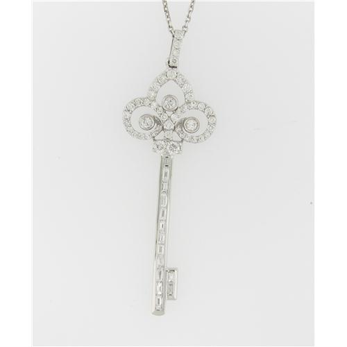 Tiffany & co Design Diamond Key Pendant Necklace - z5753