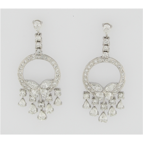 Graff Style Diamond Hanging Earrings  - z4778