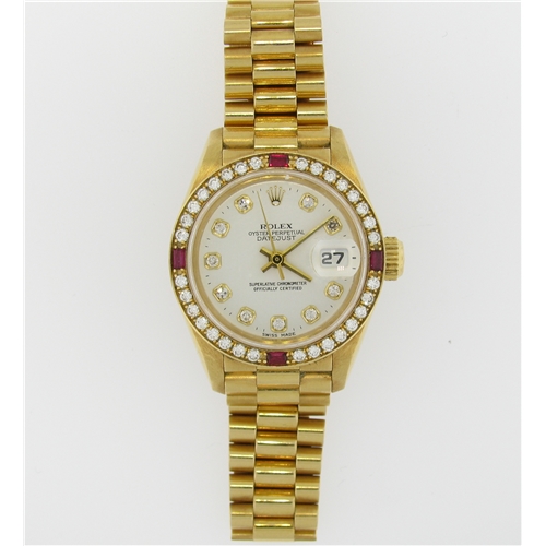 Beautiful Ladies Rolex Presidential factory original diamonds