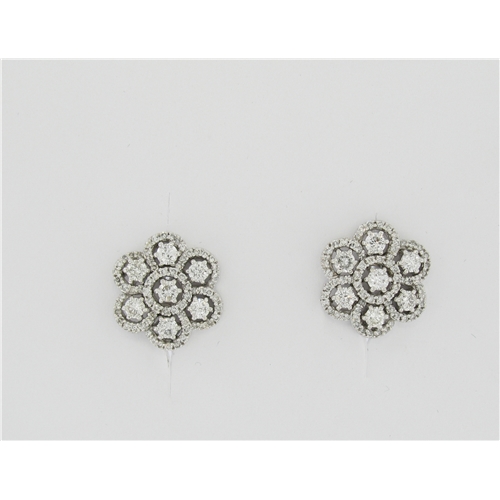 !4k Ladies 2.87 ct Cluster Diamond Earrings - z4093 y226/182