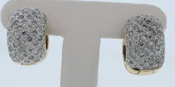 Diamond Hoop Earrings - z1639 y128/60 Diamond Hoop Earrings - z1639 y128/60