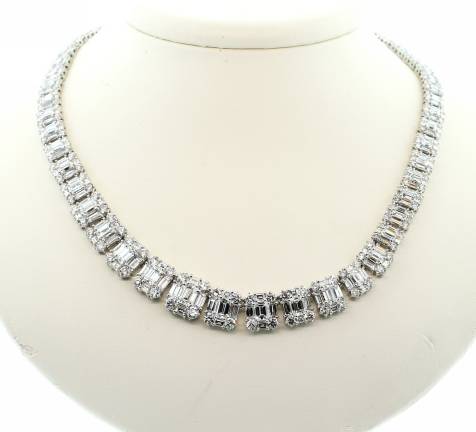 Emerald Cut Diamond  Necklace - z5471 y284/16