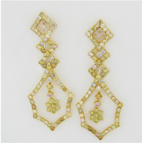 fancy yellow  Diamond Earrings