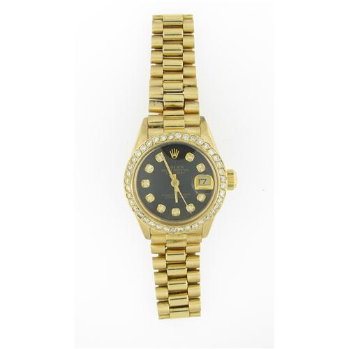 Beautiful Ladies Rolex Presidential Watch with diamonds