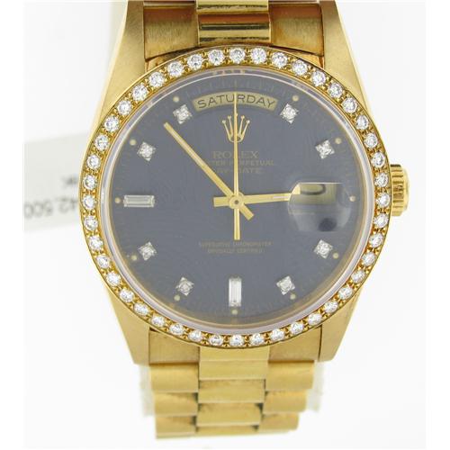 Men's Rolex Presidential factory original diamond bezel and dial