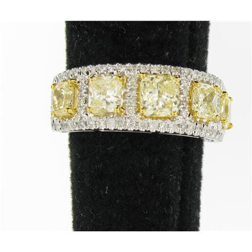 Ladies Fancy Yellow diamond wedding band