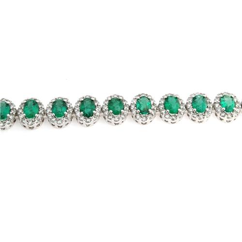 Ladies White Gold Diamond and Emerald  Bracelet - z5910 Y309/39