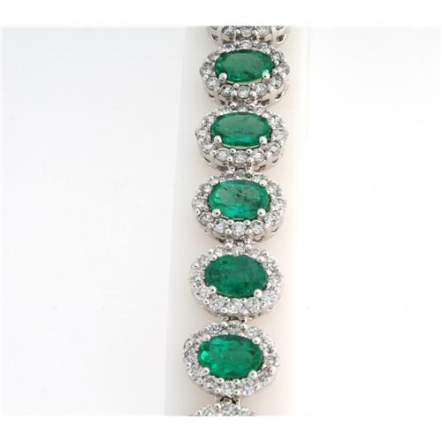 Ladies White Gold Diamond and Emerald  Bracelet - z5910 Y309/39