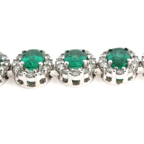 Ladies White Gold Diamond and Emerald  Bracelet - z5910 Y309/39