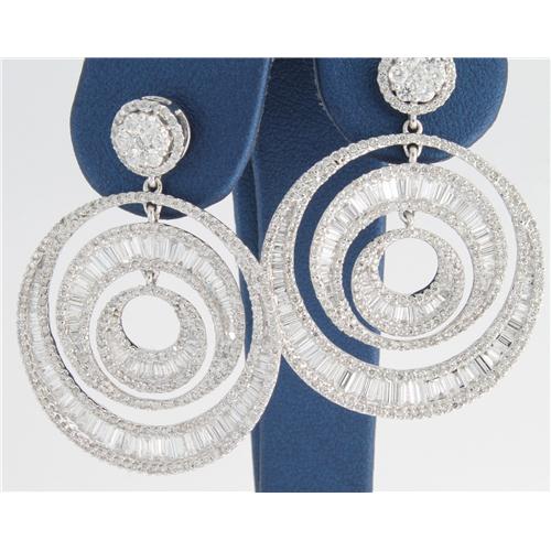 Ladies Baguette and round diamond  Earrings - z7211 Y310/30