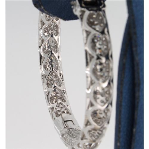 Diamond Hoop Earrings in n14k white gold 10carat of diamonds - z