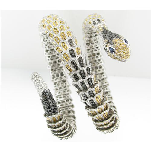 Ladies Diamond Snake  Bracelet 18kt gold