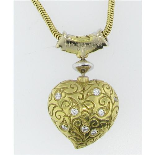 18k Seidengang Yellow Gold Heart Necklace