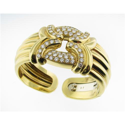 Ladies 18Kt Gold and  Diamond Bangle