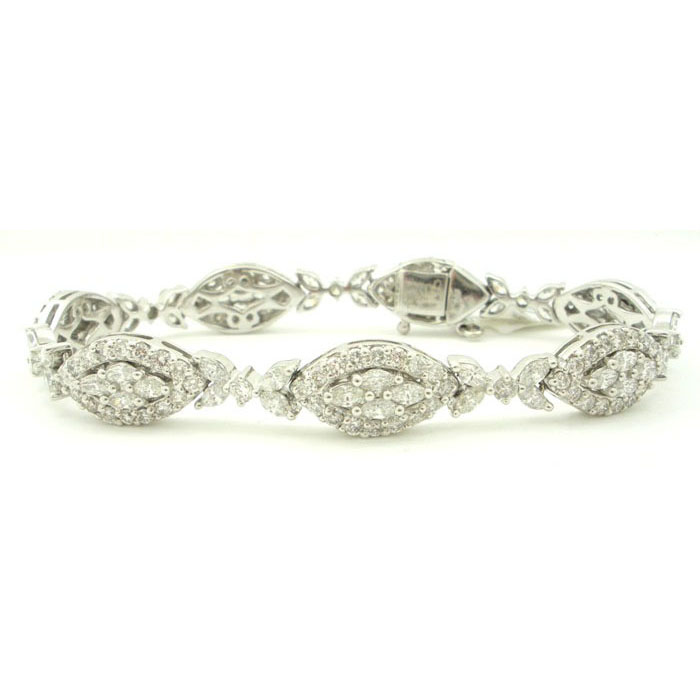 Beautiful 8.21 Carat Marquie & Round Diamond Bracelet - 000034