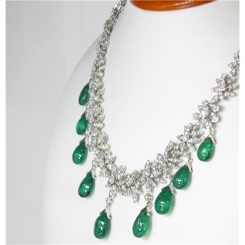 Diamond and emerald  Necklace
