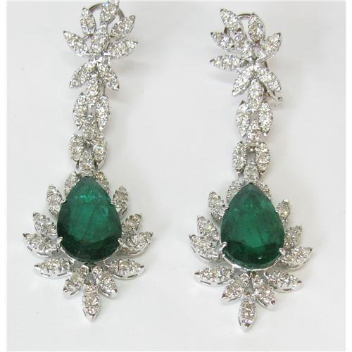 Diamond and emerald  Earrings
