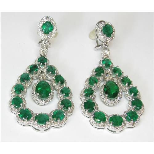 ladies Diamond and emerald  Earrings
