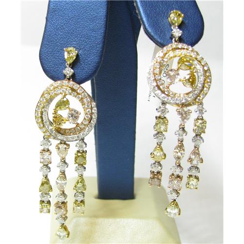 ladies natural fancy colored Diamond Necklace and earring set