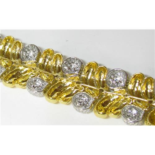 18k yellow gold Ladies15.5 ct Pave' set Diamond Bracelet