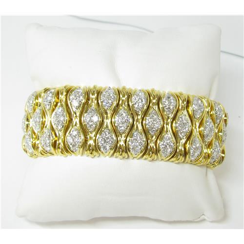 18k Yellow gold solid ladies diamond Bracelet