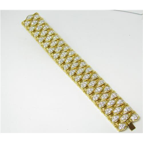 18k Yellow gold solid ladies diamond Bracelet