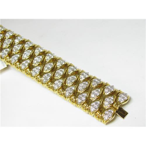 18k Yellow gold solid ladies diamond Bracelet