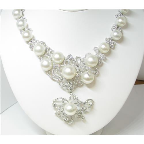 18k diamond and south sea pearl Necklace set  - 12